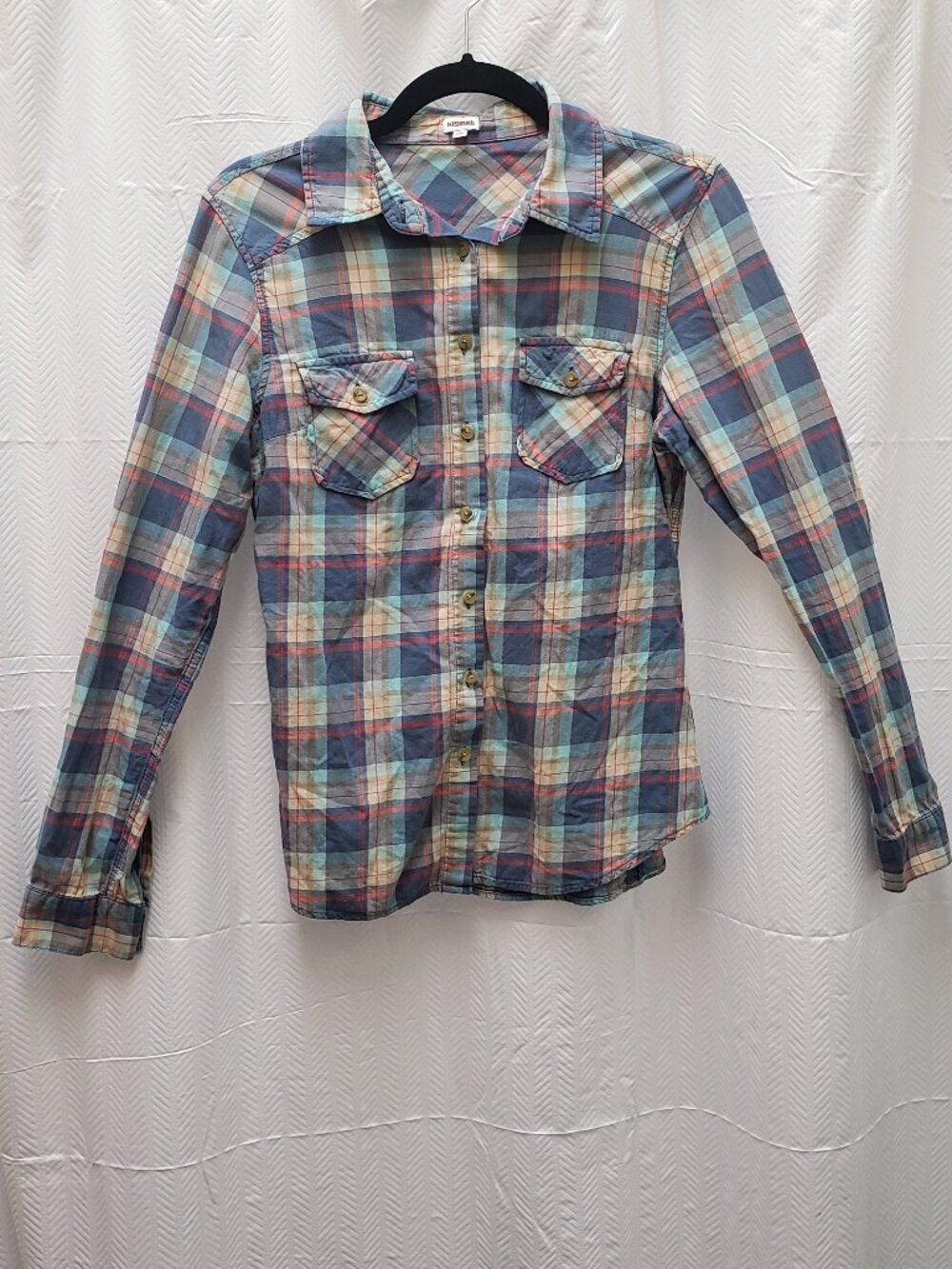 Kismet plaid Buttondown shirt with Pockets Size M
